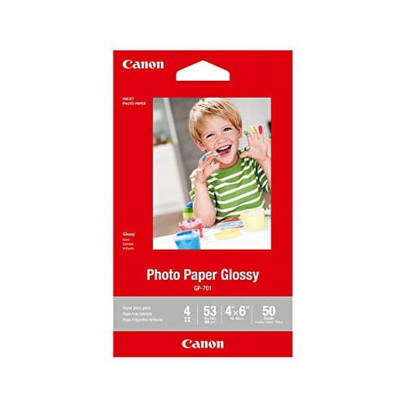 Restored CanonInk Glossy Photo Paper 4"x 6" 50 Sheets (1433C002) (Refurbished)