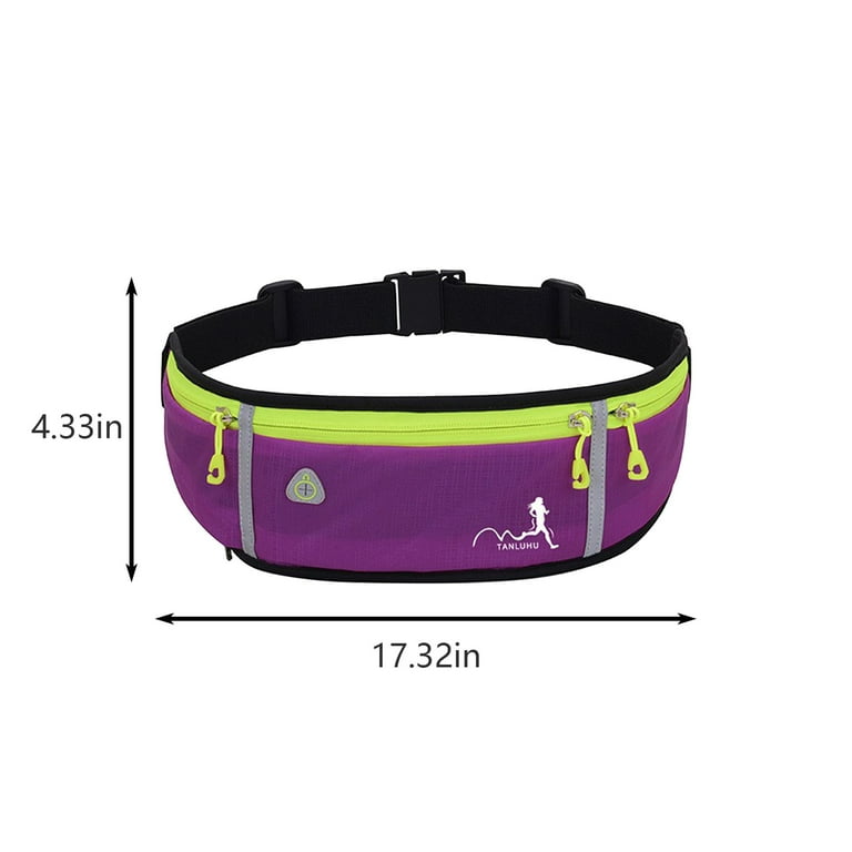 COFEST Running Belt with Water Bottle Holder Sports Pack Waist Bag for Men Women Sports Belt with Zipper for Running Hiking Climbing Purple
