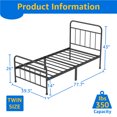 thumbnail image 4 of Mainstays Ardent Twin Metal Spindle Bed Black, Adult, with Headboard, 4 of 8