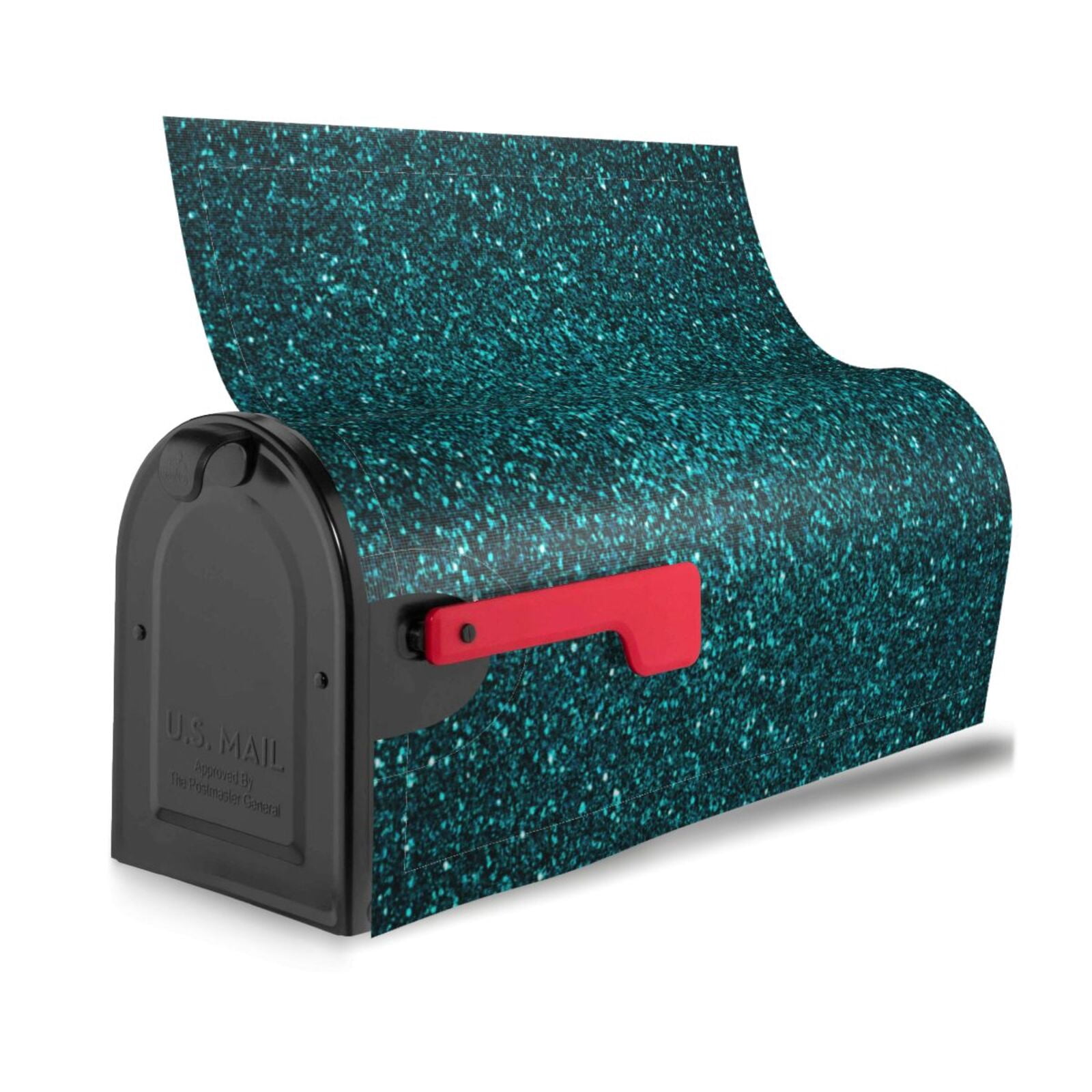 Logiee teal sparkling Print Post Letter Box Wrap Decor, Mailbox Cover Suitable for Standard Mailbox and Large Size Mailbox,Outdoor Yard Decoration-25.5x21 in