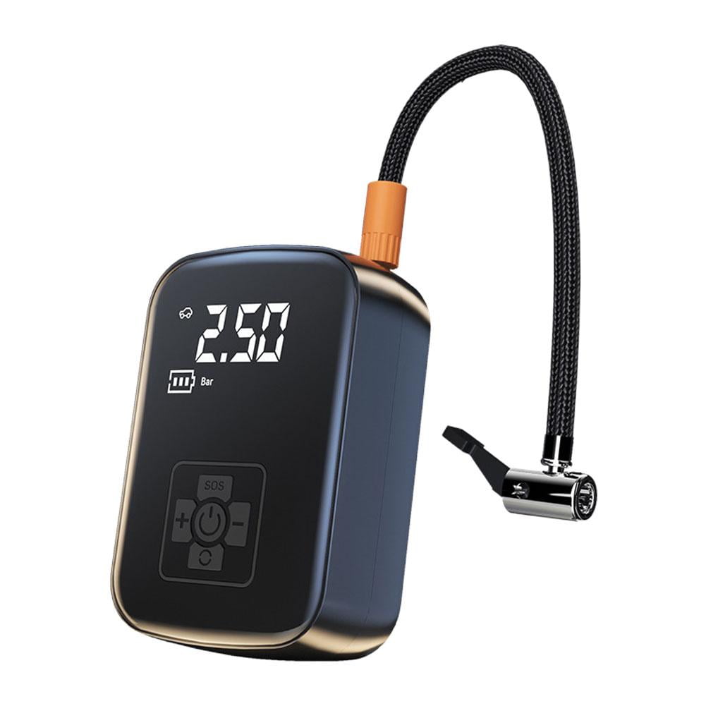 Tire Inflator with LED Emergency Light - 12V Corded/Wireless Car Tire Pump