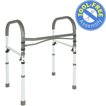 Vaunn Deluxe Bathroom Safety Toilet Rail - Adjustable Toilet Safety Frame - Medical Handrail Assist Grab bar Handle