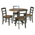 thumbnail image 4 of 42" Solid Wood Dual Drop Leaf Pedestal Dining Table with 4 Madrid Ladder Back Chairs in Hickory/Washed Coal by International Concepts, 4 of 6