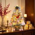 thumbnail image 5 of 2026 Christmas Home Party Decoration Flocked Wintery Mini Tabletop Christmas Tree Before Lit Small Xmas Tree With Velvet Balls Ornaments Desktop Christmas Decor Christmas Celebration Party, 5 of 6