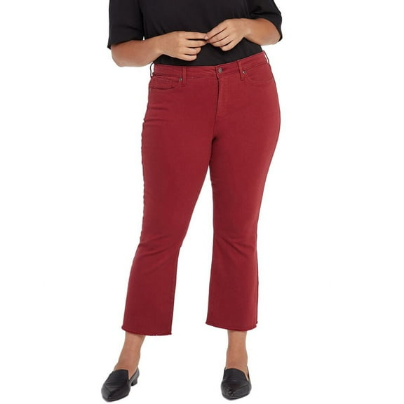 NYDJ womens Plus Fiona Boysenberry Reactive Slim Flare Jean, 28W, Red