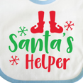 thumbnail image 4 of Inktastic Santa's Helper, Elf Shoes, Snowflakes, Christmas Boys or Girls Baby Bib, 4 of 4