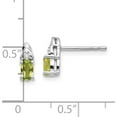 thumbnail image 4 of 14K White Gold Peridot And Diamond Post Earrings (9 X 4) Made In India xbs250, 4 of 5