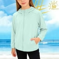 thumbnail image 5 of Girls Sun Jacket UPF50+ Long Sleeve Zip Up Hoodie Coat Fishing Hiking UV-Protection Light Cropped Outwear (1-2 Years, Green #A), 5 of 8