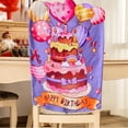 thumbnail image 4 of Birthday Chair Cover, Purple Birthday Cake Kids Chair Cover Classroom Seat Decorations for Kids Student Home School Classroom Office Dining Party Decorations, 27.5"x19.7", 4 of 6