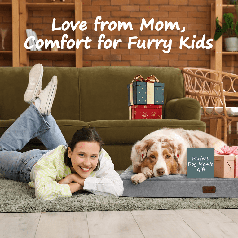 Ophanie 30" Orthopedic Dog Bed, Gray, Non-Slip Bottom photo 8