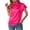 Hot Pink, variant on hotojiny Work Tops for Women Dressy Casual Short Sleeve Ruched Summer Shirts Comfortable Office Business Silk Satin Blouse