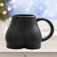 thumbnail image 3 of Taza de café de cerámica personalizada con forma de culo divertido, artículos novedosos para beber y comer negro, 3 of 8