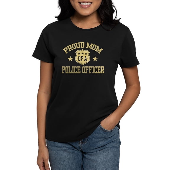 CafePress - Proud Mom Of A Police Officer Women's Dark T Shirt - Women's Traditional Fit Dark T-Shirt