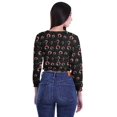 thumbnail image 3 of Moomaya Hauts Courts Imprimés pour Femmes à Manches Longues, Ourlet Élastique, T-Shirt à Col Rond, 3 of 4