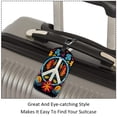 thumbnail image 3 of Square 2Pack PU Leather Peace Sign Cruise Luggage Tag with Privacy Cover and Name ID Tag for Travel Handbags Backpacks Luggage Tags, 3 of 6