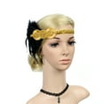 thumbnail image 4 of MSJUHEG Tea Party Hats,Feather Hair Clip,Feather Headpiece,Church Hats,Fascinators Hats,Headpiece Flapper Headband Headdress Feather Garland Girls Headband Gold One Size, 4 of 5