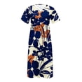 thumbnail image 4 of SMihono Robe d'Été Bohème pour Femmes Grande Taille Mode Décontractée d'Été avec Poches Manches Courtes Imprimée Col en V, 4 of 4