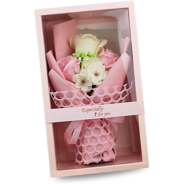 Caja de regalo de flores de jabón YUANXCMXG ramo de jabón perfumado rosa