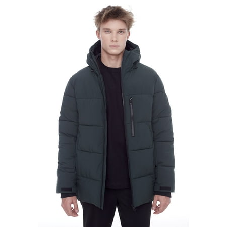 Alpine North Banff - Men's Vegan Down Recycled Mid-Weight Quilted Puffer Jacket - Snow/Water Repellent Windproof Relaxed Fit Warm Insulated Hooded Winter Coat