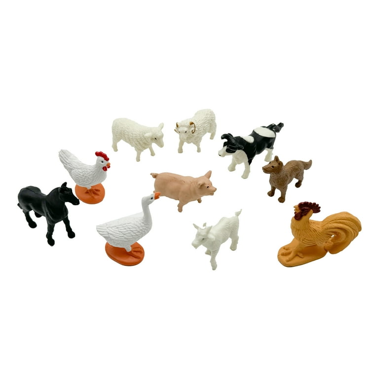 Best Brands New Farm Animal Toy Figurines Great for Learning Animals for Kids. 10 count