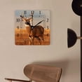 thumbnail image 4 of 16 Inch Wall Clock Battery Operated Square Clock Decorative for Office, Kitchen, Outdoor, Living Room，A Beautiful Deer Lovely Art, 4 of 4