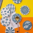 thumbnail image 4 of Juego de 6 posavasos, con base de corcho, almohadilla de protección de escritorio, para colocar tazas y tazas, con portavasos, posavasos redondos de piedra cerámica., 4 of 5