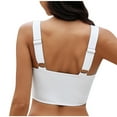 thumbnail image 4 of Wyobmus Womens Bikini Tops Cropped Tankini Tops Beach Padded Knot Twist Cut Out Adjustable Straps Tankini Swimsuit A-White, 4 of 7