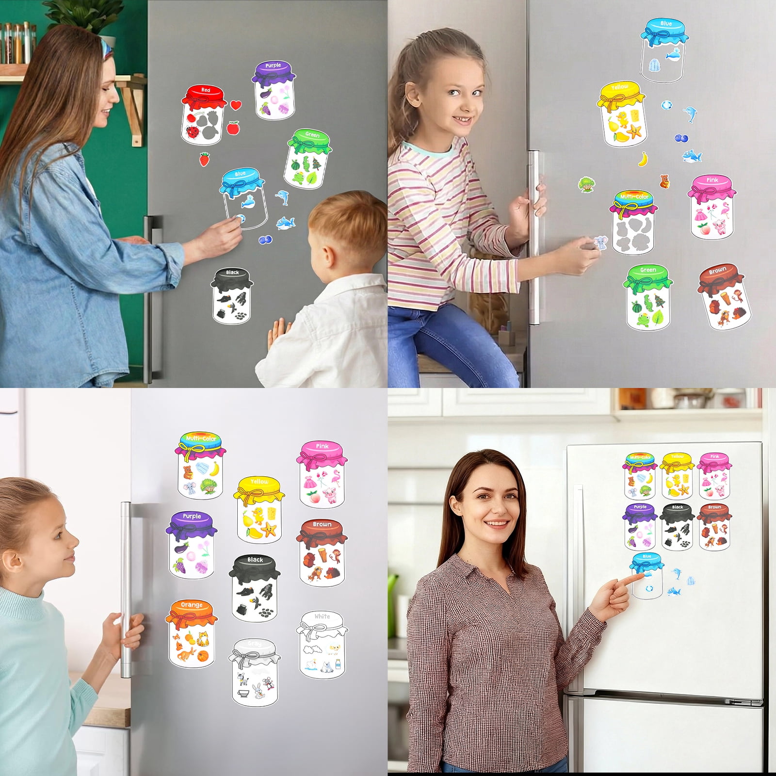 10/12 Pack Magnet Color Sorting Fridge Toys – Early Education Magnetic Learning for Refrigerator & Whiteboard, 2-6 Years Old Kids
