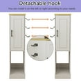 thumbnail image 6 of 44"H Media Storage Cabinet, Media Stand with 2 built-in Drawers and 3 Hooks, Game Console Storage Cabinet for PS5 and Xbox, Antique White, 6 of 9