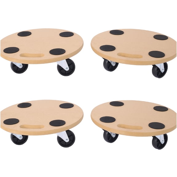 JERFIT 500 lbs Heavy Duty Furniture Dolly, 15 inch 4-Pack Wood Moving Platform with Wheels for Appliance, Piano, Couch, Sofa, Fridge