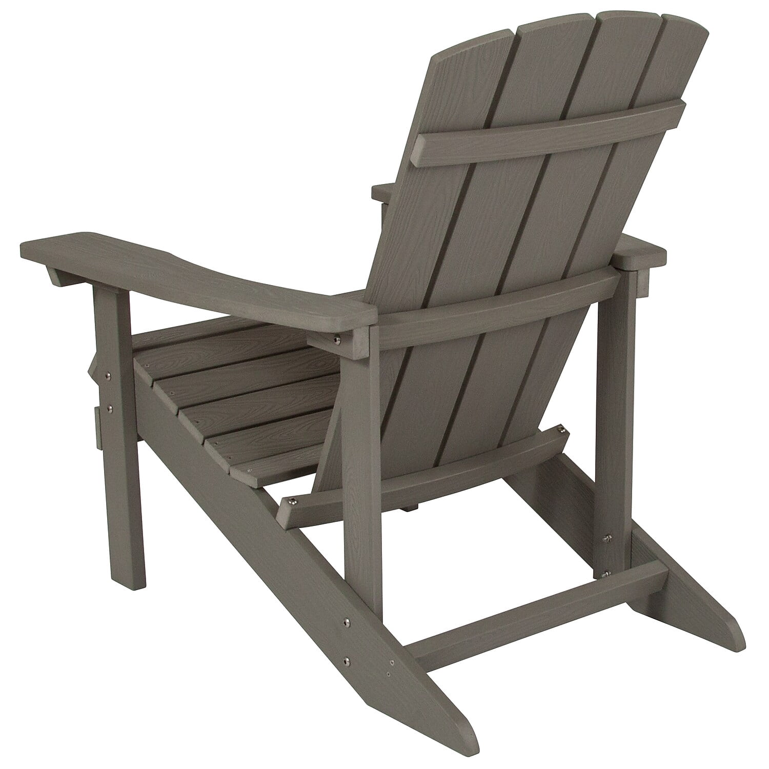 Flash Furniture Set of 2 Charlestown All-Weather Poly Resin Wood Adirondack Chairs in Gray