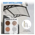 thumbnail image 5 of Awning for Door Entrance,40x80IN Window Awnings for Doors Canopy Polycarbonate Cover Patio Door Awning UV Rain Snow Sunlight Protection Hollow Shee, 5 of 8