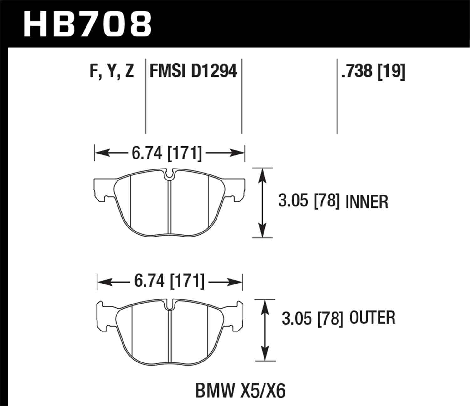 Hawk Performance HB708F.738 HPS Disc Brake Pad