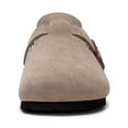 thumbnail image 6 of Litfun Women's Faux Fur Lined Suede Clogs Fuzzy Cork Footbed Mules Slip On Winter Potato Shoes, Taupe, 6 of 7