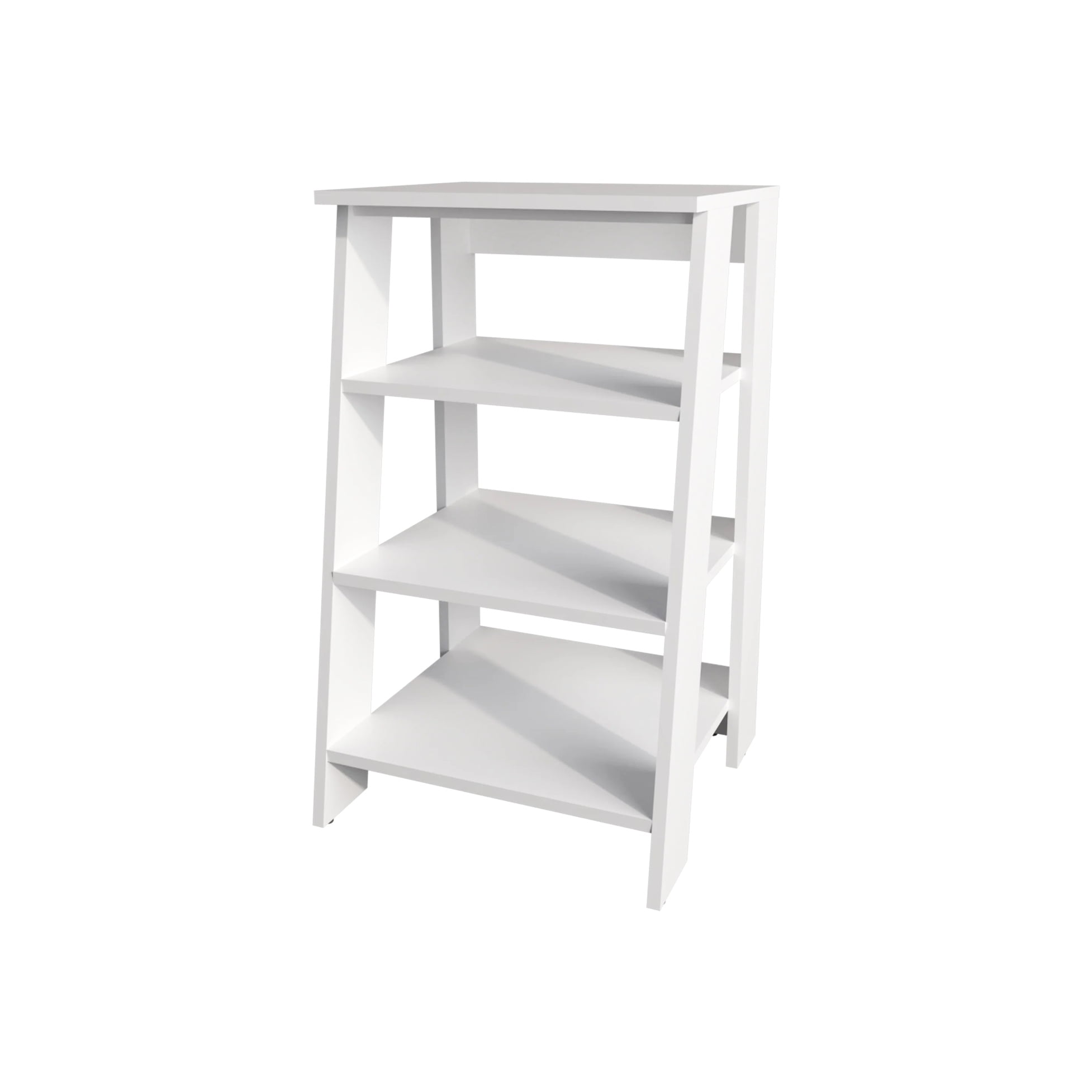 White Bathroom Organizer Shelf With 4 Spacious Shelves For Items Elegant Storage Efficient Placement Feature