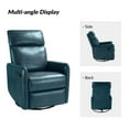 thumbnail image 3 of Leather 360 Swivel Recliner Glider Rocker Nursey Chair Single Sofa Armchair Manual Reclining Push Back Lounge Living Room Home Theater Turquoise, 3 of 9