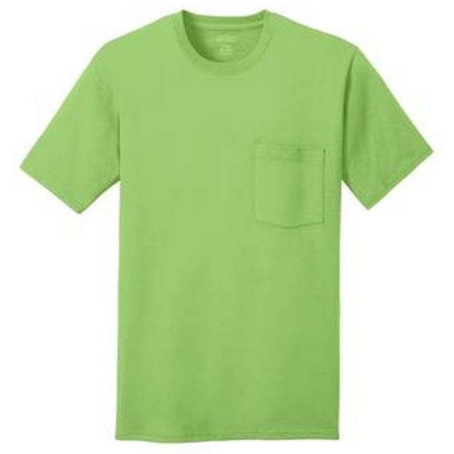 Camiseta de bolsillo Port & Company 100% algodón lima 2x grande Camiseta de manga corta