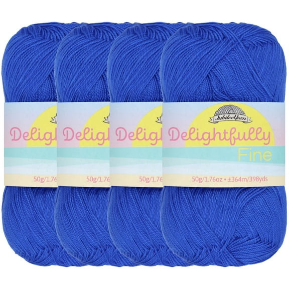 Lace Weight Tencel Yarn - Delightfully Fine - 60% Bamboo 40% Tencel Yarn - 4 Skeins - Col 3208 Dynasty Blue