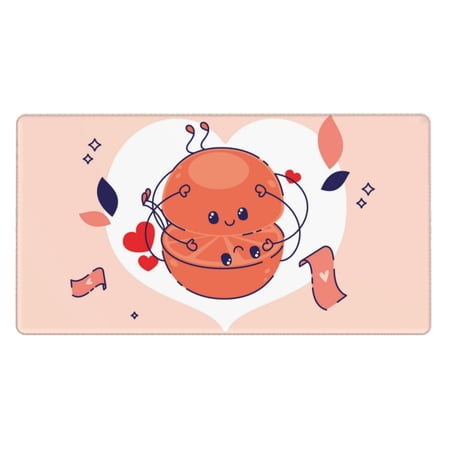 ZICANCN Gaming Mouse Pad, Happy Flat Orange Illustration Large Mouse Mat Desk Pad, Keyboard Mouse Mat, 15.8x29.5 inch