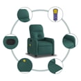 thumbnail image 5 of vidaXL Massage Recliner Chair Dark Green Polyester, Metal, Plywood, 5 of 5