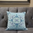 thumbnail image 6 of Paisley Leaf Geo Duo Indoor/Outdoor Pillow with Removable Cover in Light Blue Aqua White26x26, 6 of 6