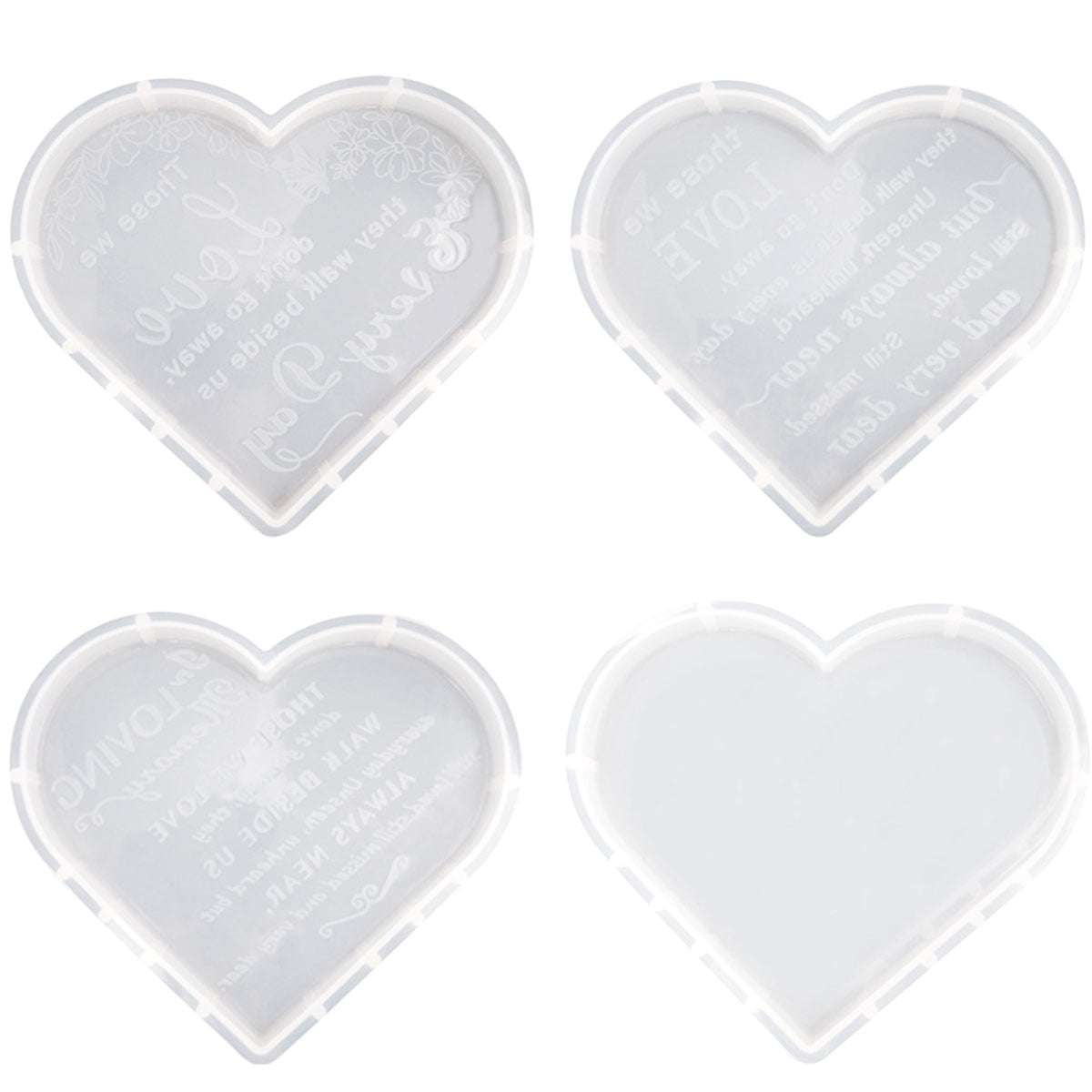 9x9x0.75 Heart Shaped Silicone Mold for Epoxy Resin - Heart Mold