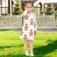 thumbnail image 5 of Girls' long-sleeved dress Cookie Man Snowflake Girls' A-line dress with ribbed cuffs Soft and comfortable, 5 of 6