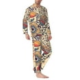 thumbnail image 2 of Salouo Floral With Birds And Fantasy Flowers Print Button-Front Long Sleeve Pajama Set for Men, Soft 2Pjs Men's Long Sleeve Sleepwear-X-Large, 2 of 7