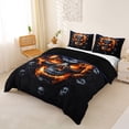 thumbnail image 2 of Homewish Burning Flaming Skull Duvet Cover Queen for Men, Orange Gothic Art Queen Bedding, Black Reversible, 3-Piece, 1 Duvet Cover and 2 Pillowcases, 2 of 5