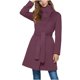 thumbnail image 2 of AUNVITO Women's Wool Blend Coat High Neck Button Detail Long Sleeve Jacket Casual and Chic Outerwear, 2 of 9