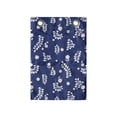 thumbnail image 1 of Floral Hanging Pocket Organizer, Pattern of Silhouette Style Flowers and Leafy Branches, Printed Polyester Storage Bag with Pockets, 14" x 20", Dark Sky Blue Marigold, 1 of 2