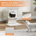 thumbnail image 2 of XL Stainless Steel Cat Litter Box with Lid – Fully Enclosed, High Sides for Leak Protection – Odor Control, Non-Stick, Easy to Clean – Includes Metal Scoop & Litter Mat – 15CM Tall, Light Gray, 2 of 8