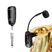 UHF Wireless Instruments Microphone,Saxophone Microphone,Wireless Receiver and Transmitter,160ft Range,Plug and Play,Great for Trumpets, Clarinet, Cello