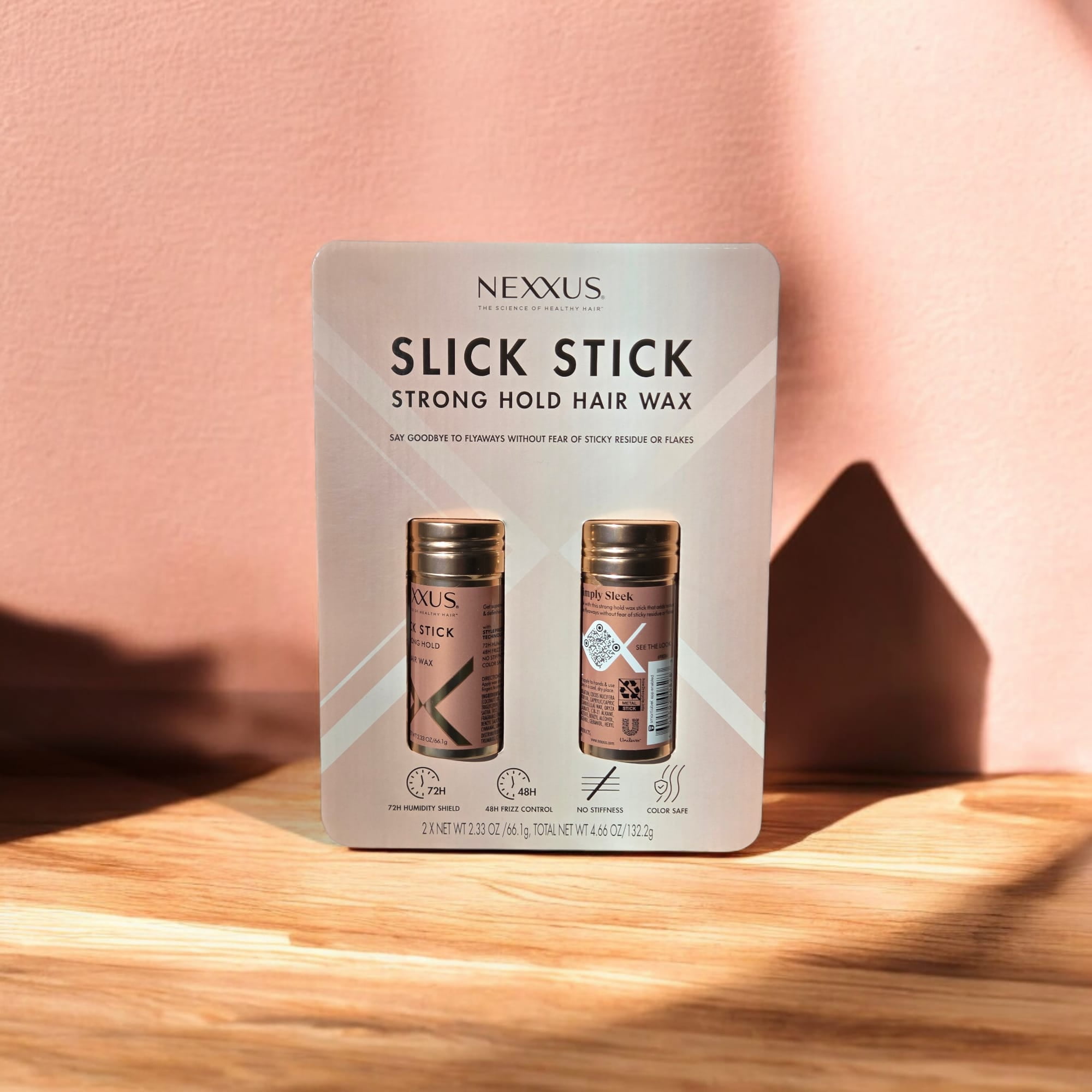 Nexxus Slick Stick Strong Hold Hair Wax, 2-Pack, 2.33 oz Each